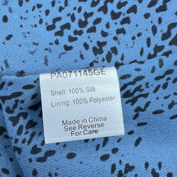 Parker Silk Halter Printed Mini Dress Blue Black Size Small - Picture 10 of 11